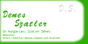 denes szatler business card