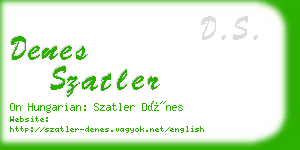 denes szatler business card